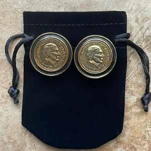 RARE Vintage PAOLO GUCCI Clip On Medallion Earrings